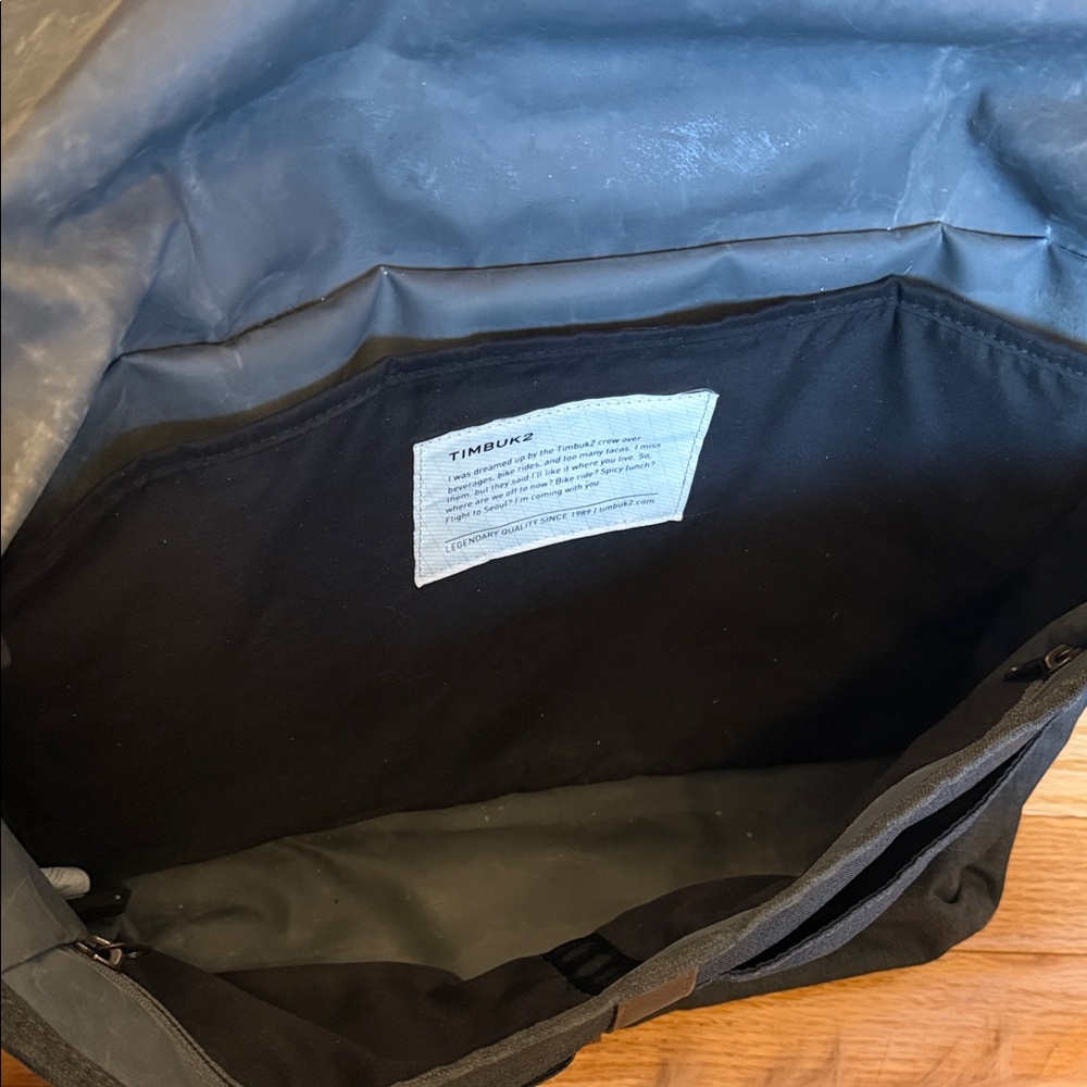 Timbuk2 Messenger Laptop Bag Black Brown | Crossbody Work Commuter Tech Bag - Picture 3 of 7
